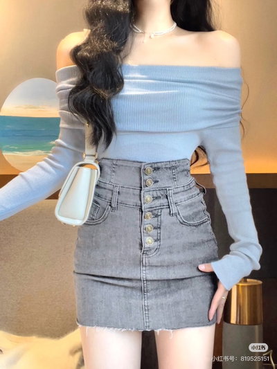 Falda tiro alto recta 