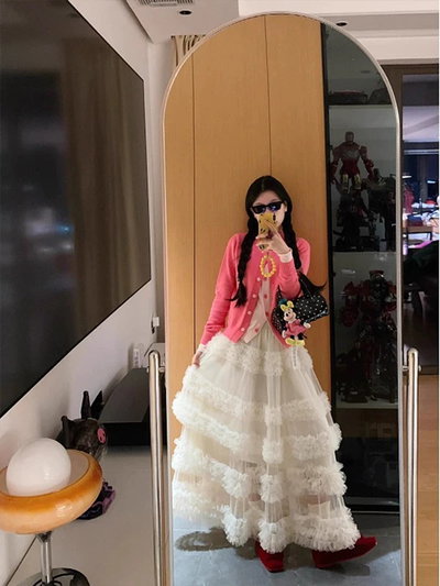 Maxifalda pastel de tul