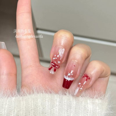 Uñas press on Navideñas 