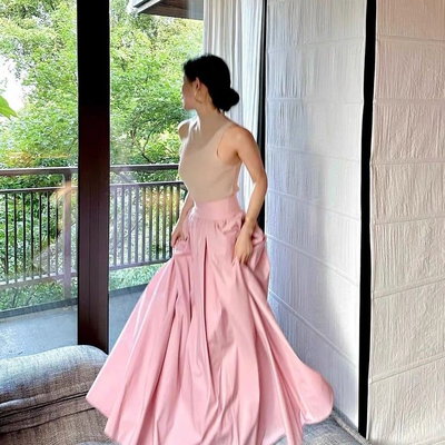 Maxifalda de tela lisa 