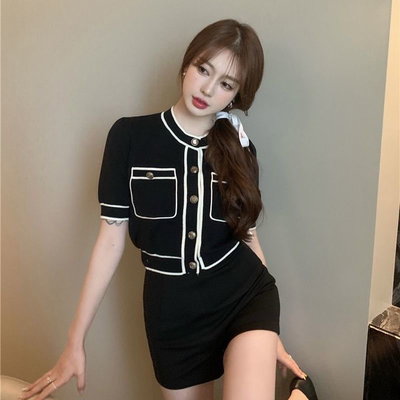 Top estilo Chanel manga corta 