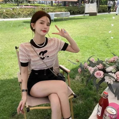 Remera logo Chanel rosa 