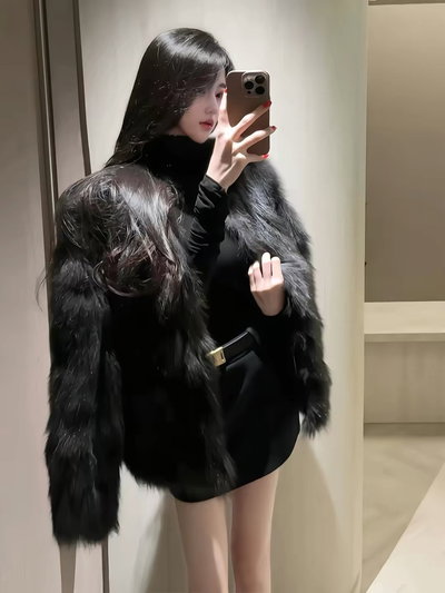 Campera peluda con bolsillos invisibles 