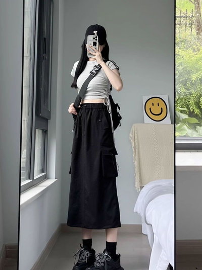 Maxifalda estilo cargo con bolsillos