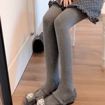 Medias completas gris lisa 