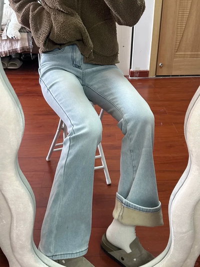 Pantalón con corderito deslavado 