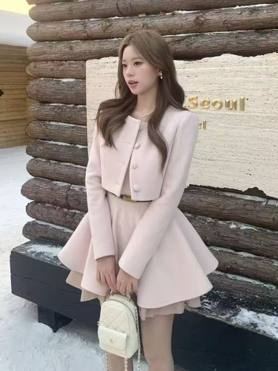 Conjunto 2 piezas vestido princesa + chaqueta con cinturón 