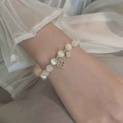 Pulsera de perlas con dorado 