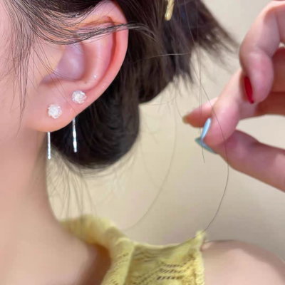 Arete flor largo 