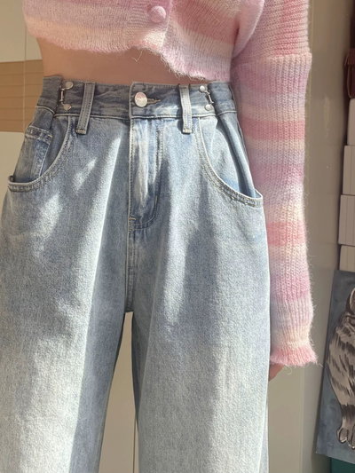 Pantalón de jean con broche ajustable 