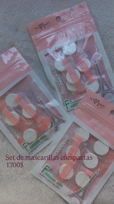 Set de mascarillas faciales comprimidas