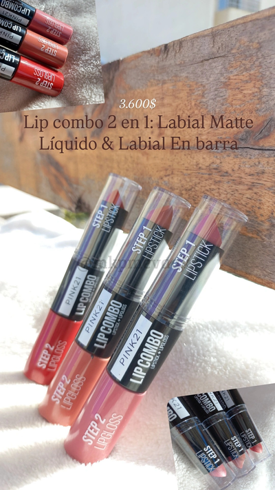 Lip combo dúo labial liquido/labial barra pink 21
