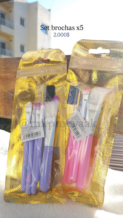 set brochas x5 doradas