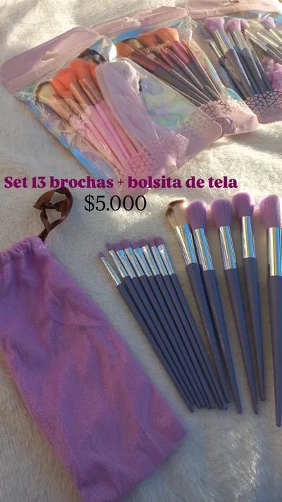 set x13 brochas + bolsita de tela