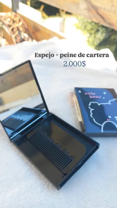 espejo + peine de cartera