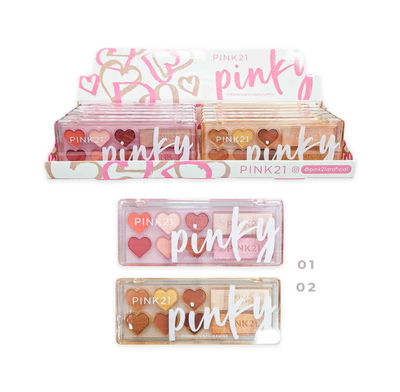 PALETA DE SOMBRAS+ILUMINADOR 8 TONOS PINK 21