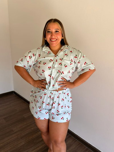Pijama camisero cherry 