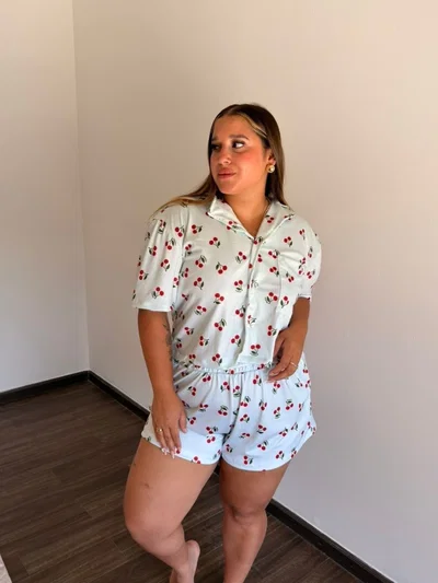 Pijama camisero cherry 