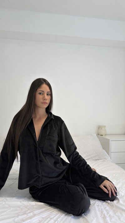 Camisero plush negro