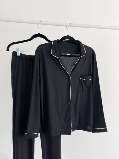 Pijama camisero negro
