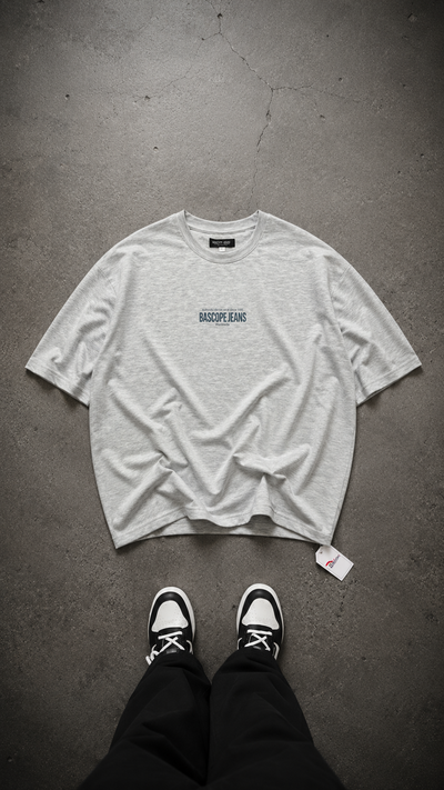 Remera Oversize Bascope Jeans Gris Melange