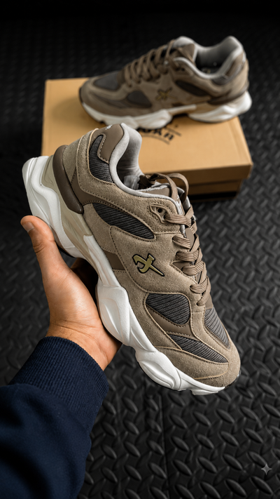 Zapatillas Jaguar Chunky Beige y Gris