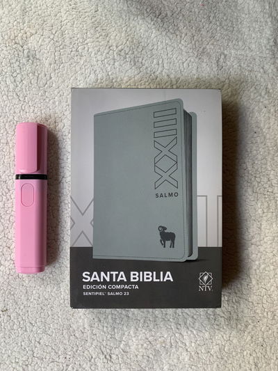 Santa Biblia NTV, Edición compacta, Salmo 23 (SentiPiel, Gris) 
