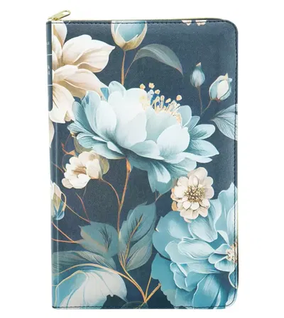 Biblia Nueva Traducción Viviente Ultrafina Sentí piel Floral con cierre