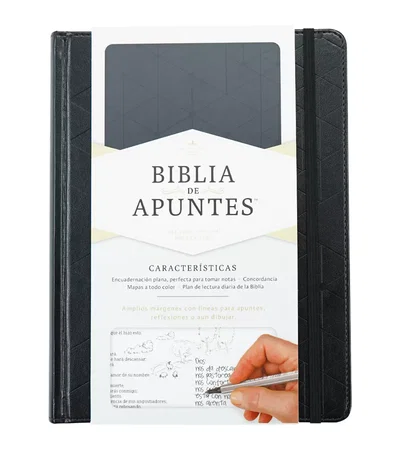 Biblia de apuntes Negro Símil Piel