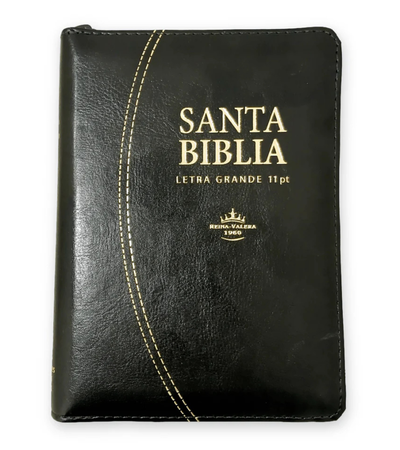 Biblia Reina Valera 1960 Letra Mayor 11 puntos Cierre Indice Tapa Pu Negro