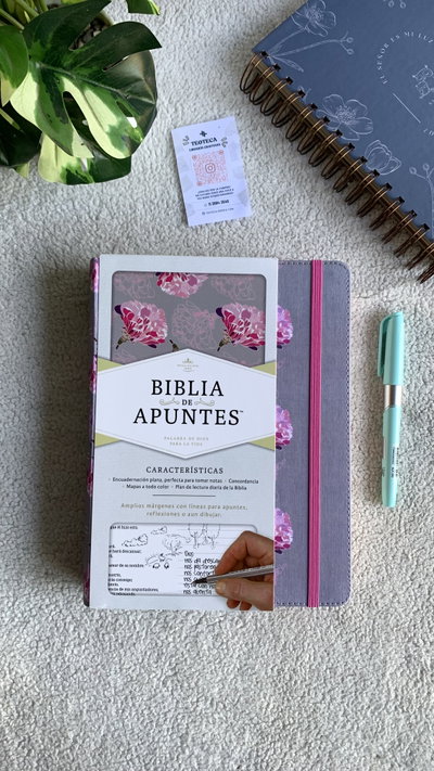 Biblia Apuntes Floral Gris