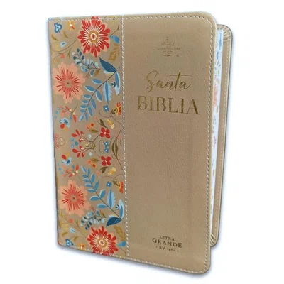 Biblia Reina Valera 1960 045C L 10P 11X16Cm Pjr Cp Flores Crema