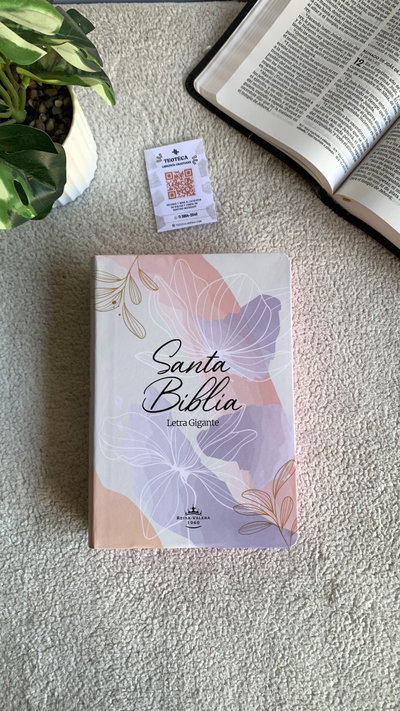 Biblia letra gigante flores