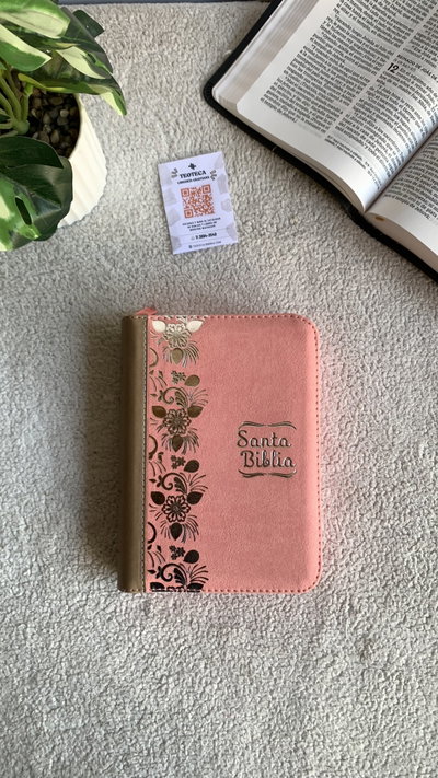 Biblia dd bolsillo cierre rosa canto dorado