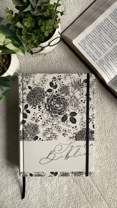Biblia apuntes gris y negro canto floreal