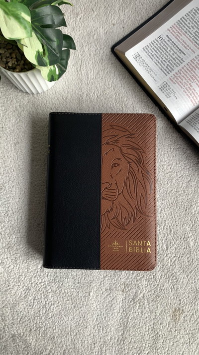 Biblia letra gigante cierre indice Leon café