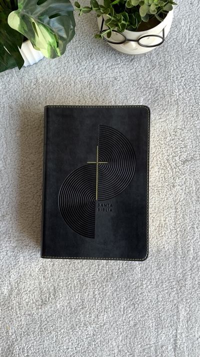 Biblia NTV tamaño compacto letra gigante cruz gris