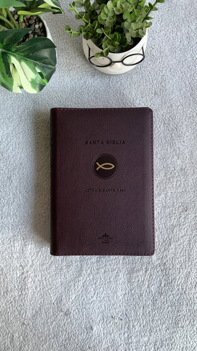 Biblia letra gigante pez, indice cierre
