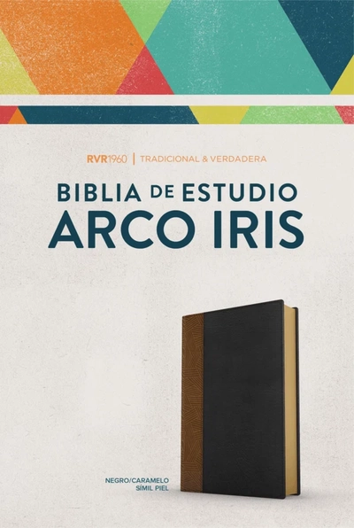 Biblia Reina Valera 1960 Biblia De Estudio Arcoiris Tostado/Negro Simil Piel