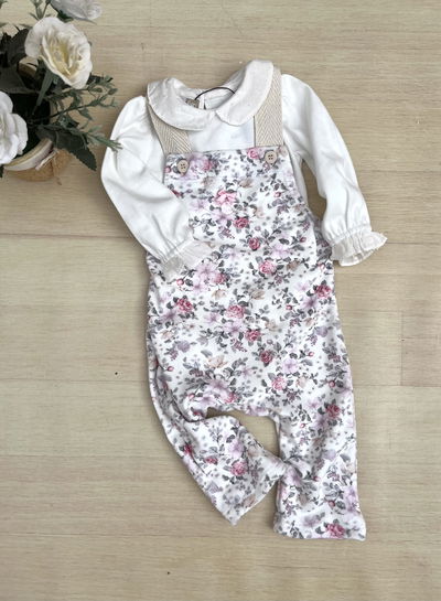 Jardinero Plush Flores rosas