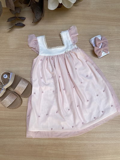 Vestido Perlas Rosa