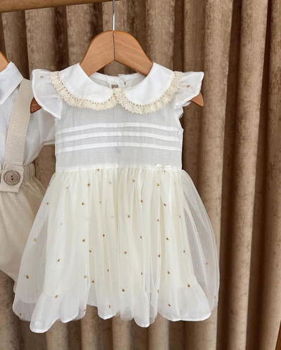 Vestido Voaile Tull Dorado