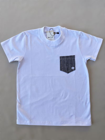 Remera con Bolsillo Lino Azulino 