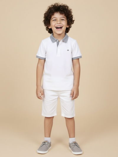 Chomba con cuello Lino Rayado Gris 