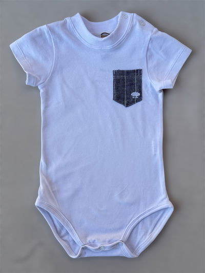 Body Remera con Bolsillo Lino Azulino 