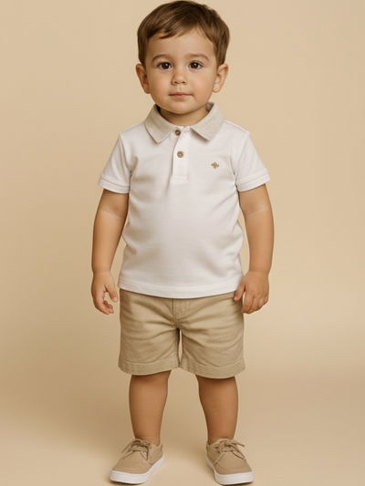 Body Chomba con cuello Lino Rayado Beige