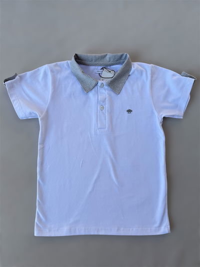 Chomba con cuello Lino Rayado Gris 