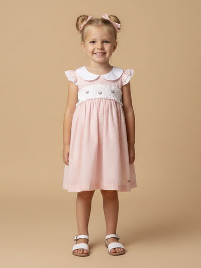 Vestido Plumeti Rosa Smock 