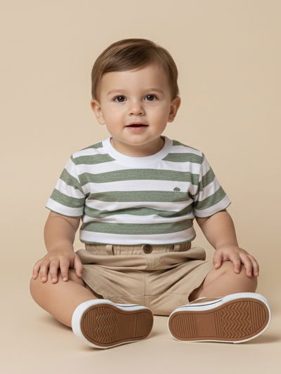 Body Remera Rayada Verde