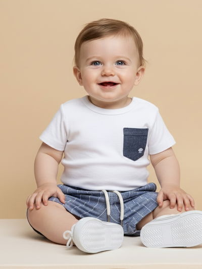 Body Remera con Bolsillo Lino Azulino 